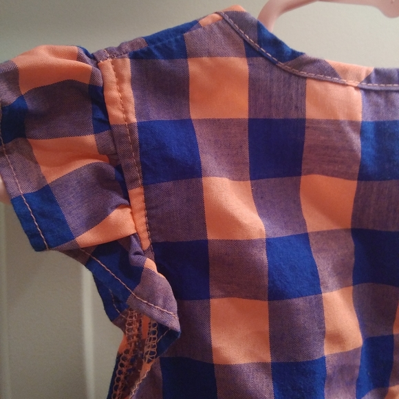 💜24 month toddler girl plaid romper - Picture 3 of 5